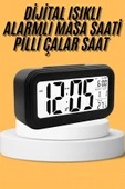 Dijital Masa Saati Takvim Çalar Saat Alarmlı Işıklı Led Ekran Pilli - 2