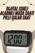 Dijital Masa Saati Termometreli Takvim Çalar Saat Led Ekran Pilli - 2