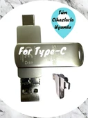 Type C Flash Bellek Xiaomi Redmi Oppo Vivo Samsung Uyumlu 64 Gb Otg Usb TypeC Flash Bellek Disk Pc - 3