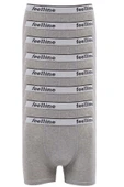 8 Adet Feelline Gri Pamuklu Doğal Likralı Erkek Boxer - 1