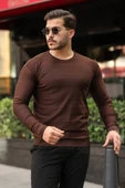 Erkek Bisiklet Yaka Uzun Kollu Triko - 1