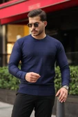 Erkek Bisiklet Yaka Uzun Kollu Triko - 1
