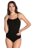 3 Adet Tutku Kadın İp Askılı Siyah Çıtçıtlı Body 0148 - 1