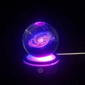 USB'li Samanyolu Tasarımlı Dönen Cam Küre - 1