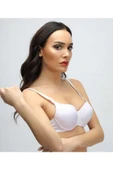 Silikonlu Desteksiz Telli Düz Boş Sütyen Beyaz - 3