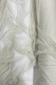 Yağmur Damlası Simli Abiye Elbise Şallık Tül Kumaş Ekru 12 - 1