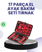 Taşınabilir Deri Kutulu 17 Parça Manikür Seti thumbnail 1