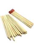 Bambu Adana Kebap Şişi Ahşap 25 Adet Yassı Çöp Şiş Kebap Şişi 30 Cm - 1