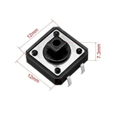 5 Adet 12x12x7.3mm 4 Pinli Siyah Push On Off Buton - Tact Switch - 3