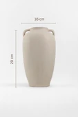 Noa Bohem Dokulu Oval Seramik Küp Vazo (16x29 cm) thumbnail 6
