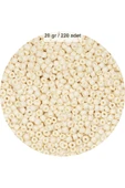 Beyaz Renk 4 Mm Yaklaşık 220 Adet/20 Gram Cam Boncuk Oya Yazma Bileklik Ve Kolye - 1