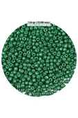 Koyu Yeşil Renk 4 Mm Yaklaşık 1100 Adet / 100 Gram Cam Boncuk Oya Yazma Bileklik Ve Kolye - 1