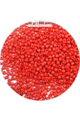 Koyu Turuncu Renk 4 Mm Yaklaşık 660 Adet / 60 Gram Cam Boncuk Oya Yazma Bileklik Ve Kolye - 1
