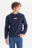 Erkek Mid Logo Sweatshirt DarKNavy DarKNavy XL thumbnail 5