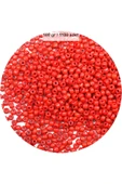 Koyu Turuncu Renk 4 Mm Yaklaşık 1100 Adet / 100 Gram Cam Boncuk Oya Yazma Bileklik Ve Kolye - 1