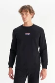 Erkek Mid Logo Sweatshirt Black Black L thumbnail 1