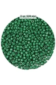 Koyu Yeşil Renk 4 Mm Yaklaşık 220 Adet/20 Gram Cam Boncuk Oya Yazma Bileklik Ve Kolye - 1