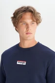 Erkek Mid Logo Sweatshirt DarKNavy DarKNavy XL thumbnail 3