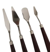 Spatula Seti Büyük Boy, Akrilik, Yağlı Boya, Pasta Süsleme, Kek Şekillendirme 5'li-ahşap set thumbnail 2