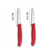Victorinox 8 CM Kırmızı Tırtıklı ve Düz Bıçak Seti 2li - 3