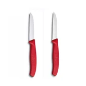 Victorinox 8 CM Kırmızı Tırtıklı ve Düz Bıçak Seti 2li - 1