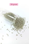 Dökme Cam Kum Boncuk (11/0) 2 Mm - 20 Gram -  Gümüş - Bnc022 - 1