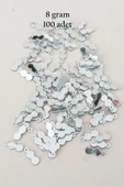 Oya Abiye Bileklik Kolye Pleksi Metalik Plastik Pul Gümüş Renk 8 Gram 100 Adet - Bnc508 - 1