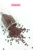 Dökme Cam Kum Boncuk (8/0) 3 Mm - 20 Gram - Parlak Koyu Kestane - Bnc168 thumbnail 1