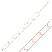 925 Ayar Gümüş Rose V Bileklik thumbnail 2