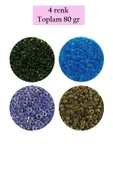 Dökme Cam Kum Boncuk (8/0) 3 Mm - 4 Renk - Toplam 80 Gram - Bnc425 - 1