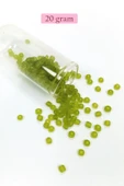 Dökme Cam Kum Boncuk Büyük Boy (6/0) 4 Mm - 20 Gram - Şeffaf Mat Yeşil - Bnc092 thumbnail 1