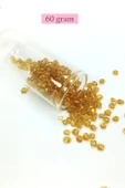 Dökme Cam Kum Boncuk Büyük Boy (6/0) 4 Mm - 60 Gram - Şeffaf Bal - Bnc119 - 1