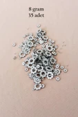 Oya Abiye Bileklik Kolye Pleksi Metalik Plastik Pul Gümüş Renk 8 Gram 35 Adet - Bnc501 - 1