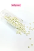 Dökme Cam Kum Boncuk Büyük Boy (6/0) 4 Mm - 60 Gram - Krem - Bnc107 - 1