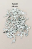 Oya Abiye Bileklik Kolye Pleksi Metalik Plastik Pul Gümüş Renk 8 Gram 95 Adet - Bnc505 - 1