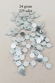 Oya Abiye Bileklik Kolye Pleksi Metalik Plastik Pul Gümüş Renk 24 Gram 225 Adet - Bnc580 - 1
