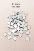 Oya Abiye Bileklik Kolye Pleksi Metalik Plastik Pul Gümüş Renk 24 Gram 180 Adet - Bnc564 - 1