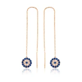 925 Ayar Gümüş Zincirli Nazar Küpe thumbnail 2