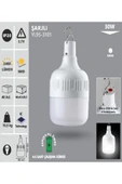 30W 6500K Beyaz Işık Şarjlı Led Torch Ampul - 2