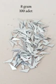 Oya Abiye Bileklik Kolye Pleksi Metalik Plastik Pul Gümüş Renk 8 Gram 100 Adet - Bnc533 - 1