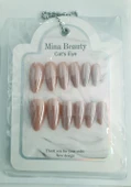 Mina Beauty Kedi Gözü Takma Tırnak 12 li Parlak Bej - 1