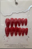 Mina Beauty Kedi Gözü Takma Tırnak 12 li Parlak Kırmızı - 1