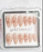 Gold Beauty Kedi Gözü Takma Tırnak 12 li EP-1527 - 20 Ten Çiçek Desenli - 2
