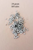 Oya Abiye Bileklik Kolye Pleksi Metalik Plastik Pul Gümüş Renk 24 Gram 105 Adet - Bnc561 - 1