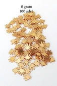 Oya Abiye Bileklik Kolye Pleksi Metalik Plastik Pul Altın Renk 8 Gram 100 Adet - Bnc485 - 1