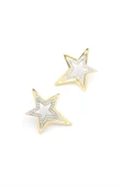 Taşlı Yıldız Küpe - Altın - 1