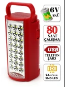 24 LED 80 Saat Şarjlı Kamp Lambası thumbnail 1
