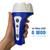 GP-661 Şarjlı El Feneri 10W Cob LED Su Geçirmez Kambur Fener 5 Modlu thumbnail 1