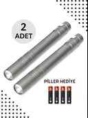 Doktor Muayene Işık Kalemi  Yaka Kalem Feneri Alüminyum Malzeme 2 Adet thumbnail 1