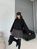 Süet Apoletli Bomber Ceket - 1